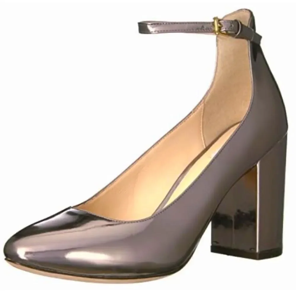 Cole Haan Women's Larue Grand Pump 85MM, Pewter Metallic, 10B US